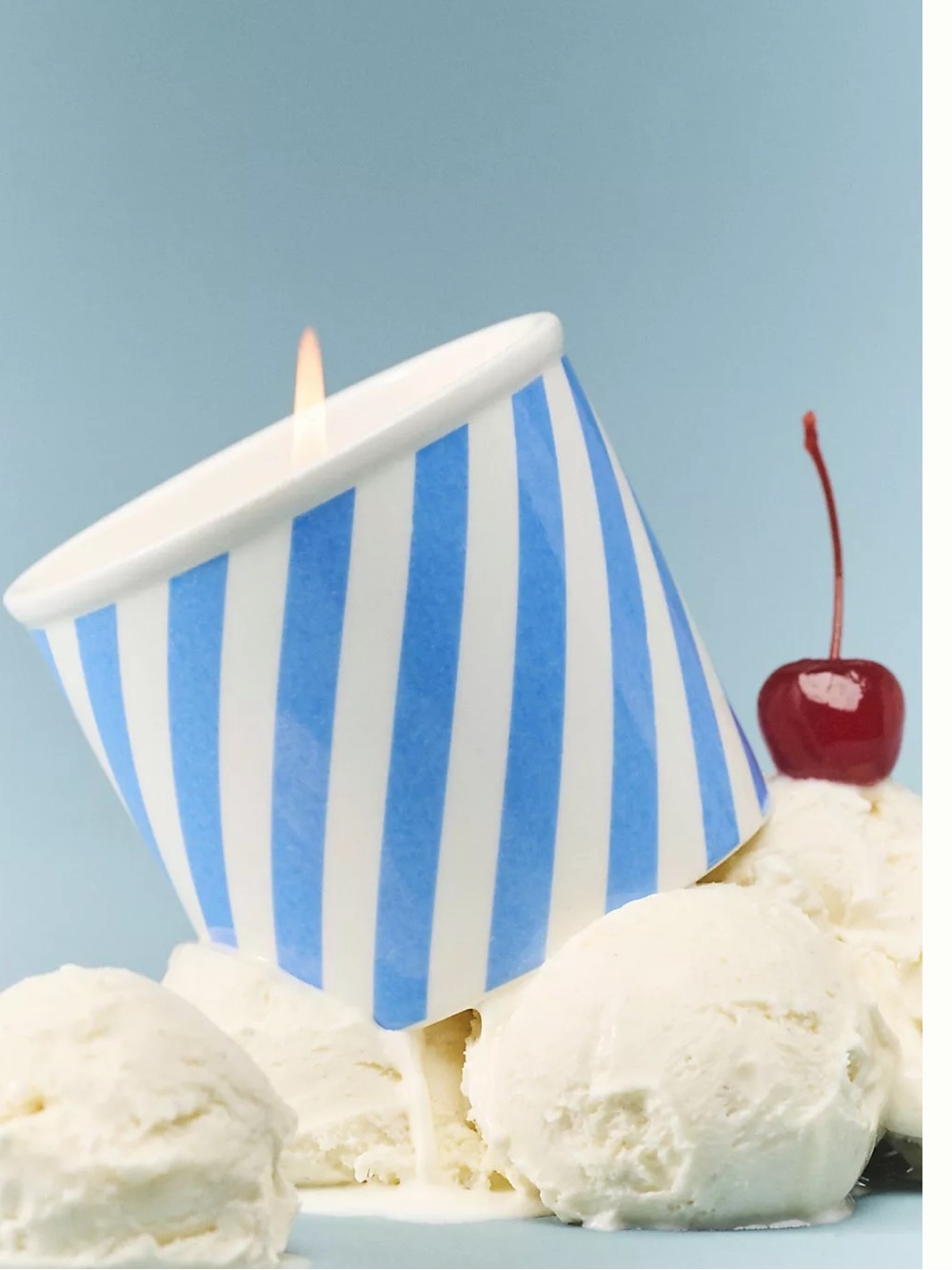 Anthropologie Vanilla Shake Ice Cream Pint Glass Candle with Lid